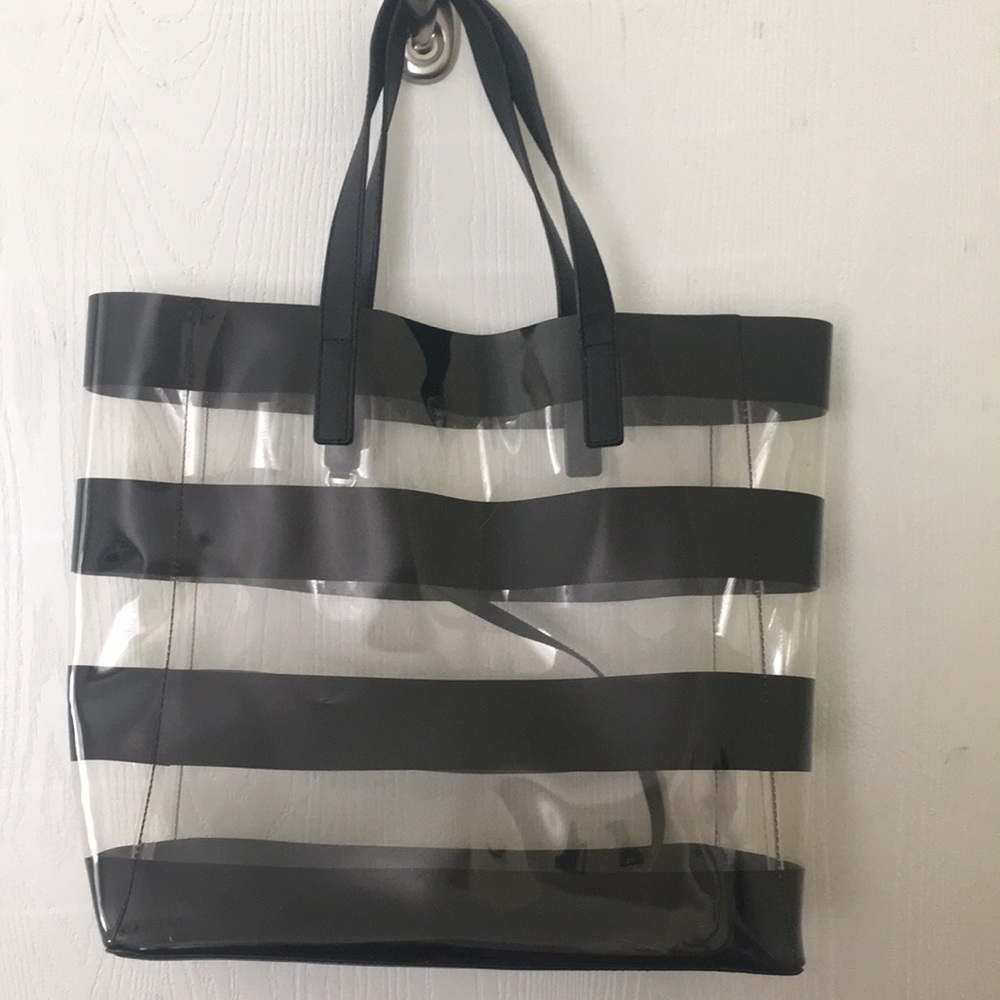Michael Kors Eliza 2pc black/clear striped tote